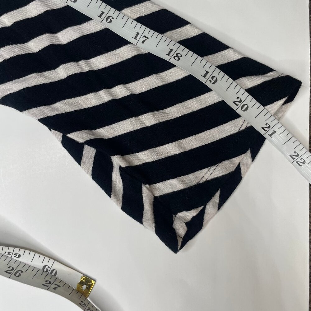 White House Black Market Chevron Stripe 3/4 Sleeve Goth Office Siren Top S - Picture 9 of 12